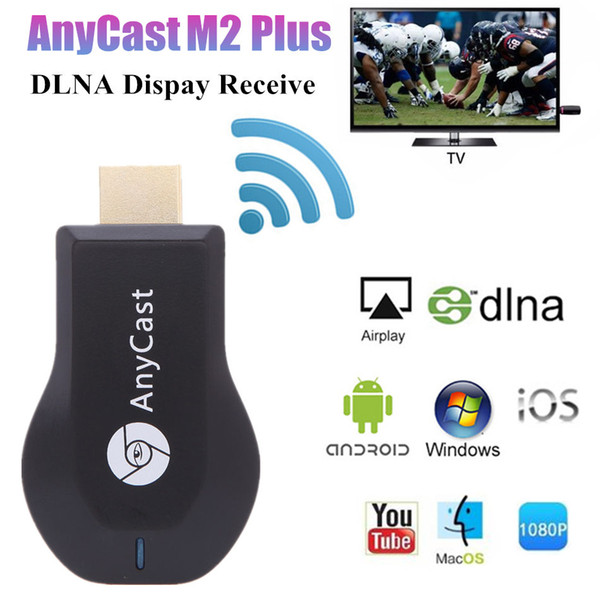 Anycast M2 Plus Wireless DLNA Airplay WiFi Display Dongle Receiver 1080P HDMI Multidisplay AirMirror Android TV Stick for Smart Phones PC