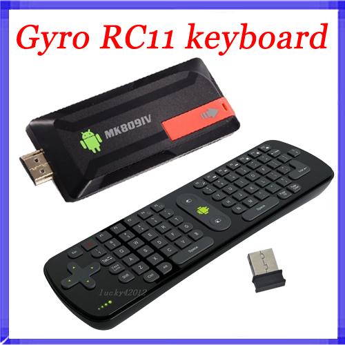 2.4Gzh Measy RC11 Air Fly Gyro Mouse Keyboard MK809IV RK3188 Android TV Box Quad Core Mini PC A9 1.8Ghz Bluetooth 2G/8G MK809 IV