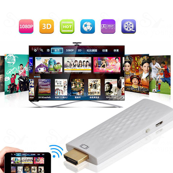 Big promiton! White TV Dongle 1080P HDMI Wireless DLNA/iOS WiFi Display Adaptor for iphone6 5S free shipping