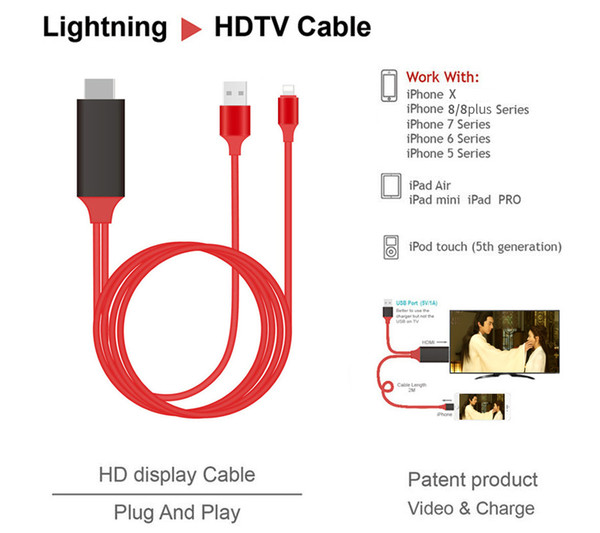 TV Stick Dongle HDTV Cable Chromecast Display Receiver DLNA Airplay Miracast Airmirroring Google Ezcast Special for iPhone X 8 iPad