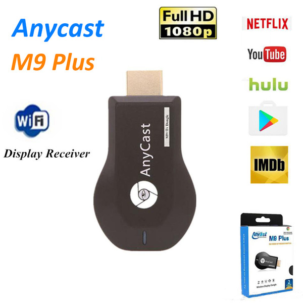 50X TV Stick AnyCast M9 Plus for Chromecast Youtube Netflix 1080P Wireless WiFi Display TV Dongle Receiver DLNA Miracast for Phone Tablet PC