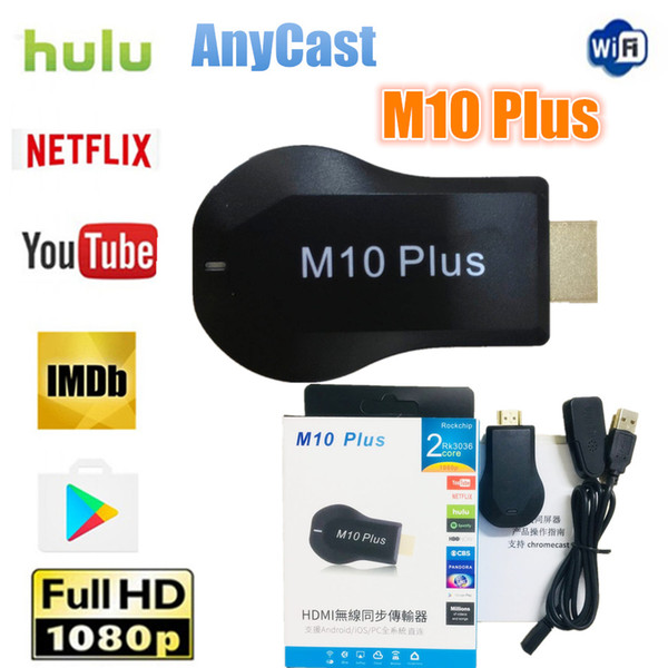 HD TV Stick M10 Plus WiFi Display Receiver HDMI 1080P TV DLNA Wecast Support Youtube Netfilx Newest Miracast VS M9 Plus