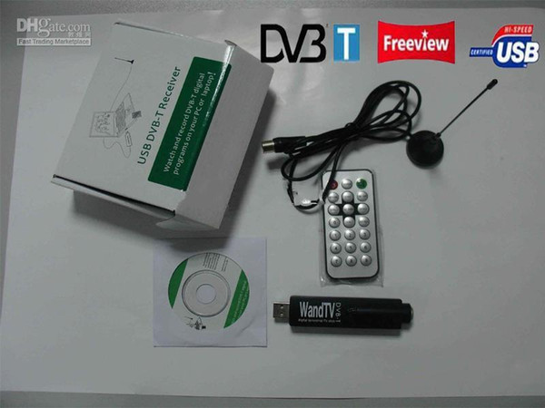 USB DVB-T RECEIVER WANDTV DVB T Digital TV Tuner,Stick Support H2.64 Mpeg4 Mini USB Reciever Full of HD Black Color With Remote Control