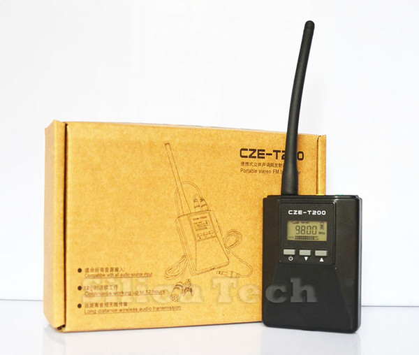 CZE-T200 0.2W Portable FM Transmitter radio broadcast Stereo/Mono Power adjustable for Meeting/Tourism/Church/School