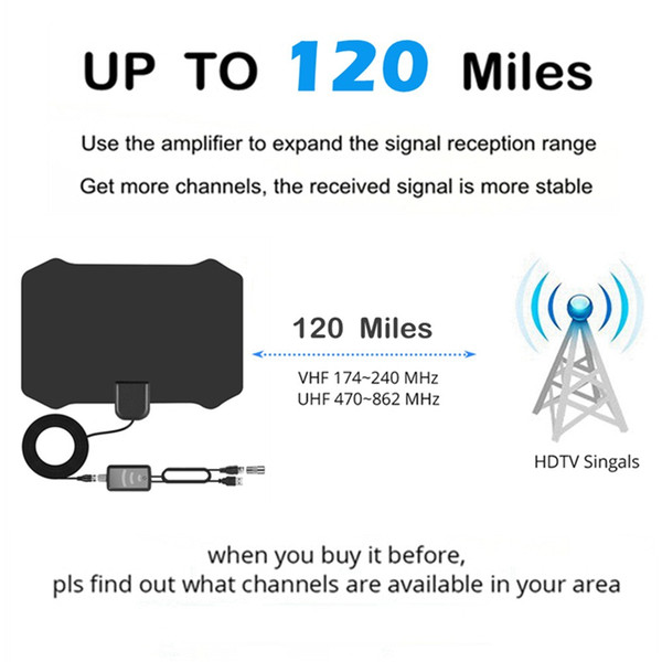 120 Miles Antenna Digital HDTV Indoor HD TV Antenna with Amplifier TV Radius Surf Fox Antenna HD TV Antennas Aerial