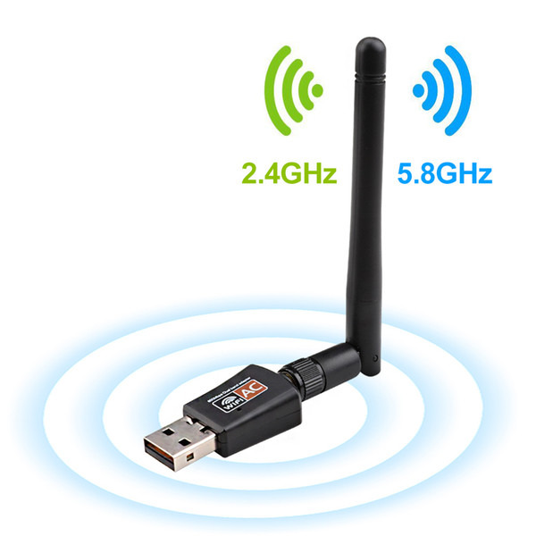 600Mbps USB Antenna Wifi Dongle Receiver Dual Band 2.4Ghz 5.8Ghz USB wifi adapter for Windows 7 8 10 Mac PC