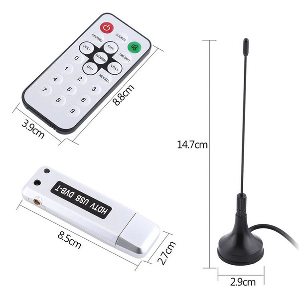 DVB-T Digital TV Receiver HDTV Tuner Dongle Stick Antenna IR Remote Free Shipping