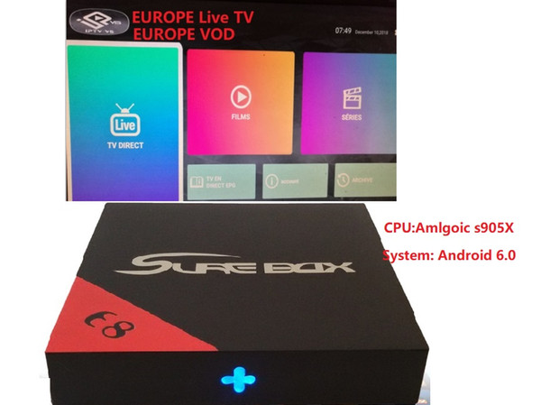 E8 android tv box with Europe market all iptv French Portugal Switz Turkish Netherland USA uk Germany Italy Polonia support 4K video H.265