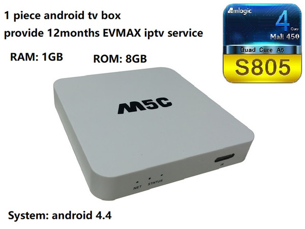 M5C Android Smart TV Box Quad Core s805 optional evmax iptv Arabic Italy Spain Poland usa uk france africa IPTV good than QHDTV IUDTV SUBDTV