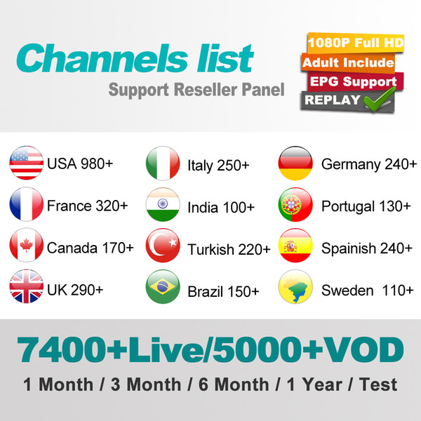 IPTV for mag 254 android tv box smart tv m3u iptv channels subscriptions french tv iptv Africa USA arabic Afghanistan India