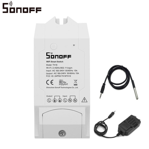 SONOFF TH16 Temperature Humidity Monitoring WiFi Smart Switch Automation Kit for Smart Home Works With Alexa Google Home