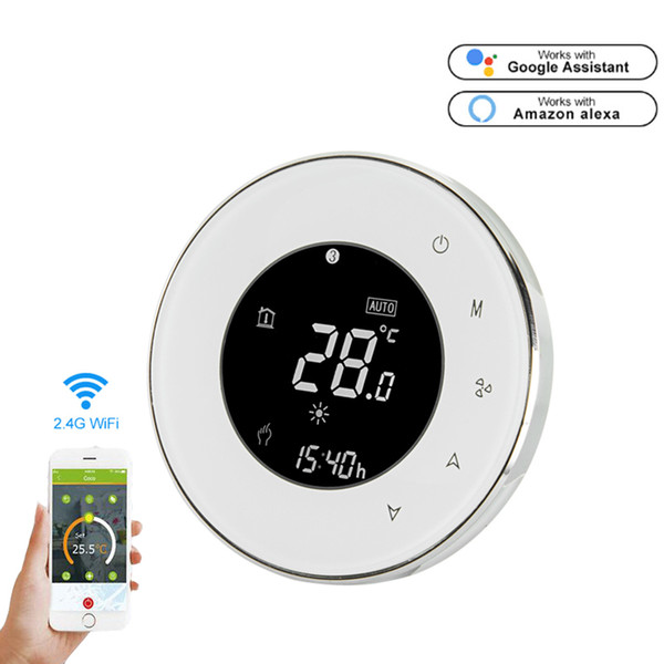 Smart Wifi Thermostat Water floor Heating LCD Touch Screen remote control by phone work with Alexa google home voice control