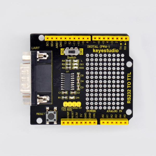 keyestudio RS232 to TTL Conversion Shield Board For Arduino UNOR3 Compatible with RS232 Interface