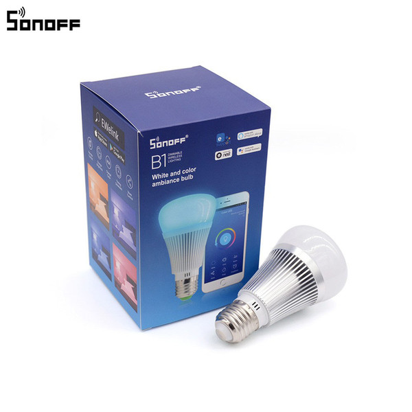 Sonoff B1 WiFi Smart Light Bulb Intelligent Colorful LED Lamp 6W RGBW APP Remote Control Works with Alexa Google for Smart Home