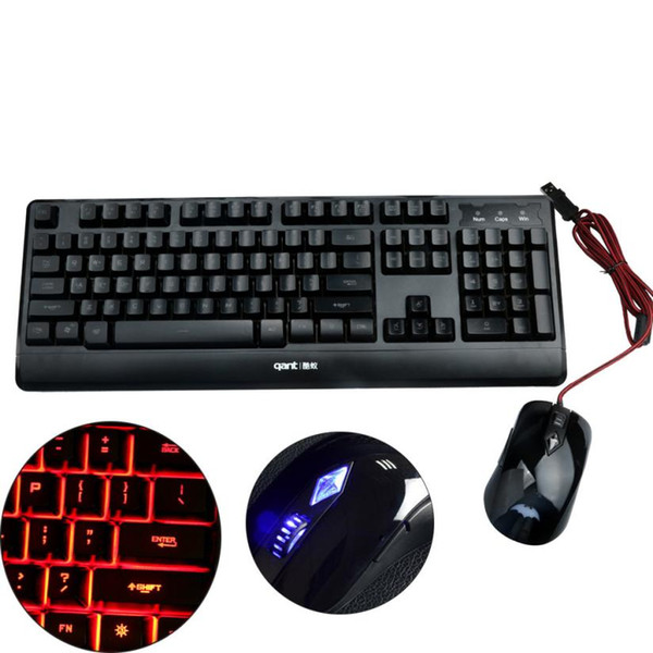 Ergonomic Ultra-Slim Multimedia Wired Gaming Keyboard and Backlit Mouse Jan 26