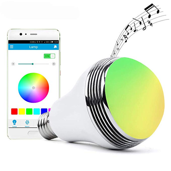 Wireless LED Light Bulb with Smart Bluetooth Speaker and APP Control RGB Multi Color Changing Dimmable