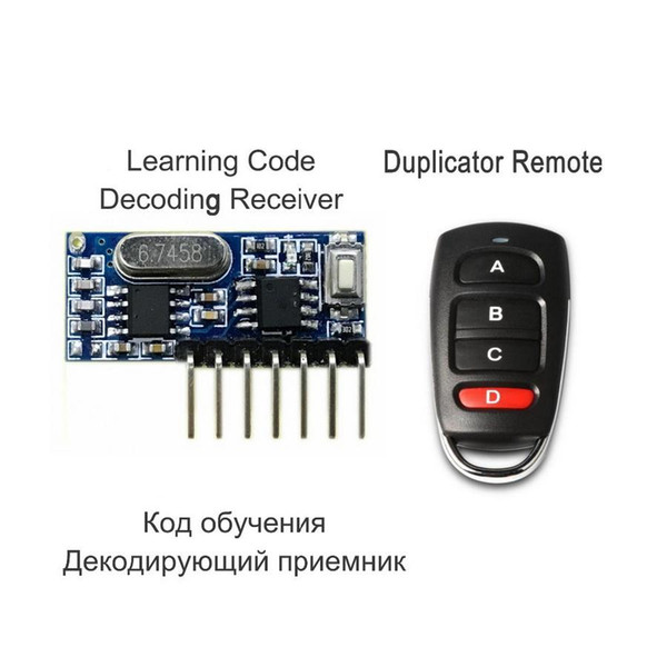 50pcs DC3V 5V 433.92mhz Receiver module with Decoding EV1527 learning code and 433mhz Remote control