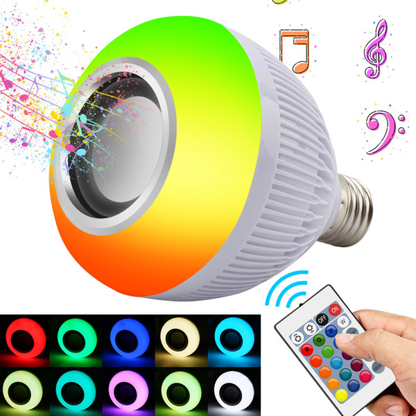 E27 RGB Wireless Bluetooth Speaker Bulb Music Playing Energy Saving RGB Soptlight LED Light Lamp With Remote Control Music Bulb