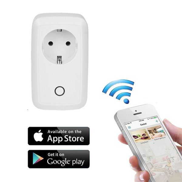 Smart Remote Control Power Socket WiFi Outlet with Timer Function Control from Anywhere for Household Appliances-EU Plug High Quality