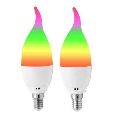 wifi candle smart bulb led lamp smart house E14/E27 RGB support Alexa Google IFTTT smart voice control 6W led decorative