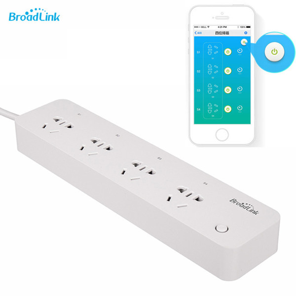 Broadlink MP1 Smart Home Power Plug WIFI Socket Strip WiFi Timing Plug 4 Ports Power Strip Individual Wireless Remote ControlBroadLink MP1 S