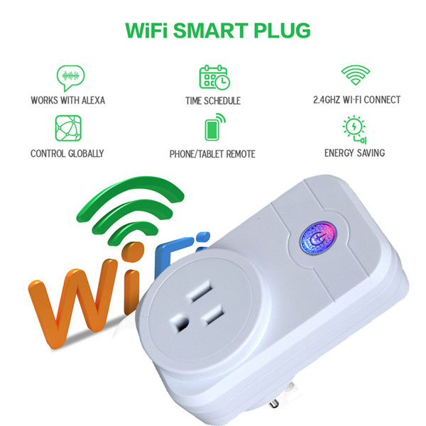 Smart Power Plug Portable Strip Adapter Mini Smart Wifi Socket Remote Control Intelligent Smart Device EU UK US Plug With CE FCC RoHS