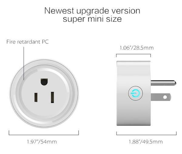 Wifi smart plug Wifi smart socket mini smart outlet remote controlled work with Echo Alexa Google Home with timing function