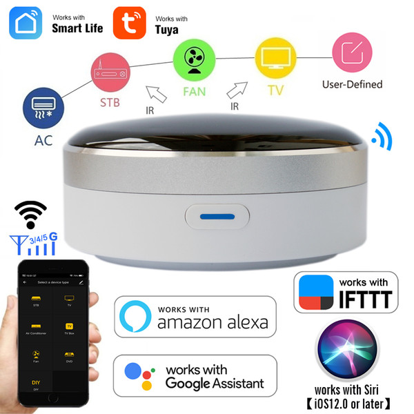 Universal IR Smart Remote Control WiFi + Infrared Control Hub for Home Appliances Tuya App Works with Google Assistant Alexa Siri IFTTT