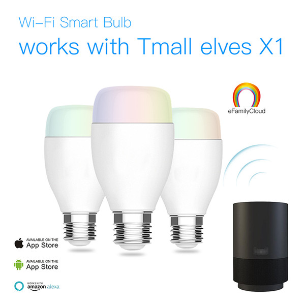 WiFi Smart LED Light Bulb 6W E27 Dimmable 16000K Colors Timers Alexa Works with Smart HomeKit on 2.4Ghz Network