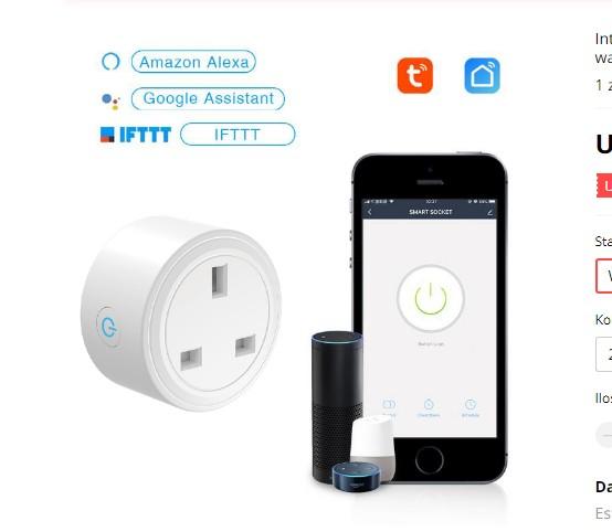 Intelligent plugin WiFi power socket monitors the voice of remote control of Smart home automation plugin with Google Alex House IFTTT