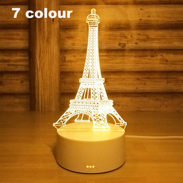 Llight 3D Small Night-light Small 2018 NEW Small Desk Lamp Gift Lamp USB Touch Remote Control Originality Cozy Bedside Lamp 7 color tieta