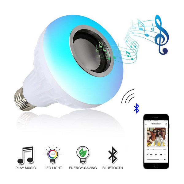 E27 B22 Wireless Bluetooth Speaker+12W RGB Bulb LED Lamp 110V 220V Smart Led Light Music Player Audio with Remote Control