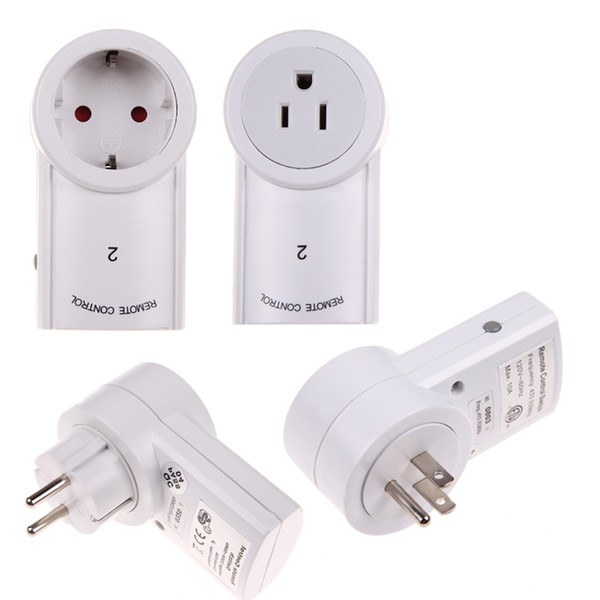 ALLOYSEED 120V/60Hz 2 Pack Remote Control Wireless Power Outlets Light Switch Socket US EU Plug For Indoor Electrical Plug