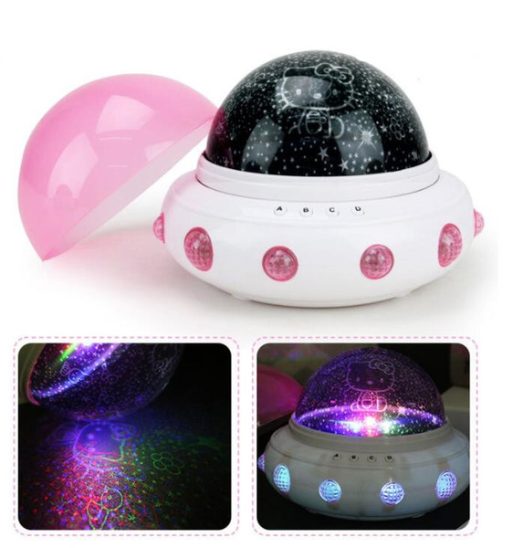 LED night light strange creative star flying saucer rotating projection led charging atmosphere colorful night light