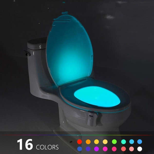 New Hot 8 or 16 Colors Human Motion Sensor Toilet Light Bathroom Night Light Home Decoration