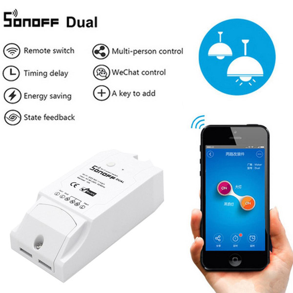 Original Sonoff Dual 2CH Wifi Smart Switch Home Remote Control Wireless Switch Universal Module Timer Wi-fi Switch Smart Home Controller