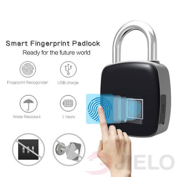 Fingerprint Lock Z1 USB Rechargeable Smart KeylessIP65 Waterproof Anti-Theft Security Padlock Door Luggage Case Lock wholesale