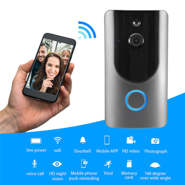 Wireless Smart WIFI Doorbell With Camera HD Night Vision Motion Detection Alarm Doorbell Anti-theft Visible Camcorder Doorbells