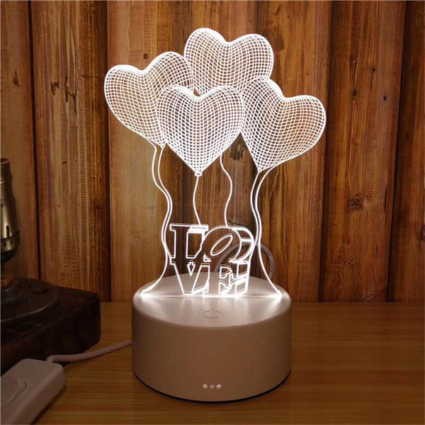 3D Small Desk Lamp Gift Lamp LED Night Light 3 Color Changing Table Desk Art Lamp for Gift