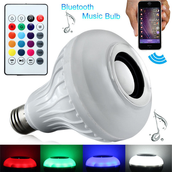 LED music Bulb Bluetooth wireless speaker lightes Lamp smart bulbs RGB bulb Colorful speakers with remote control for iphone x smartphone