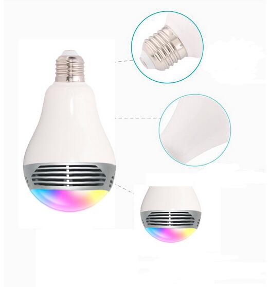 Smart Bulb Wireless Bluetooth Audio Speakers LED RGB Light Music LED Bulb Lamp Color Changing via App Control