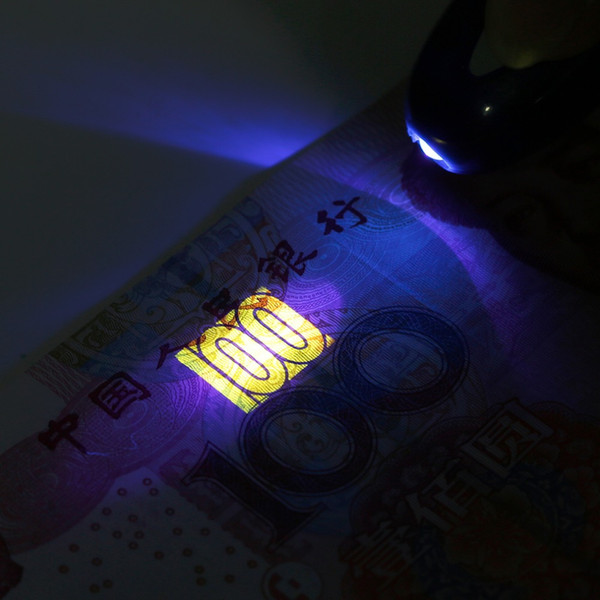 Wholesale-In stock! Handheld Portable UV Led Light Torch Lamp Counterfeit Currency Money Detector Newest