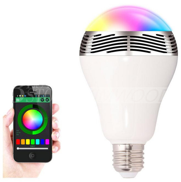 SmartBulb Wireless Bluetooth Audio Speakers E27 LED RGB Light Music Bulb Lamp Color Changing via WiFi App Control