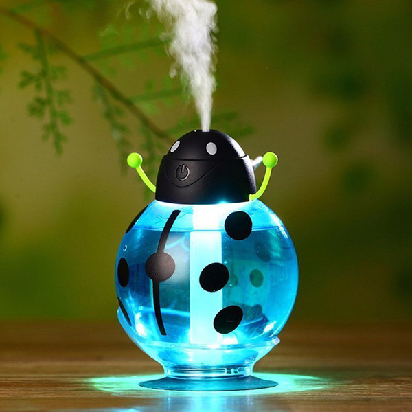 2018 USB Portable Ultrasonic Beetle Humidifier Air Purifier Nebulizer DC 5V ABS Bottle Lamp LED Home night light Office Car Humidifier