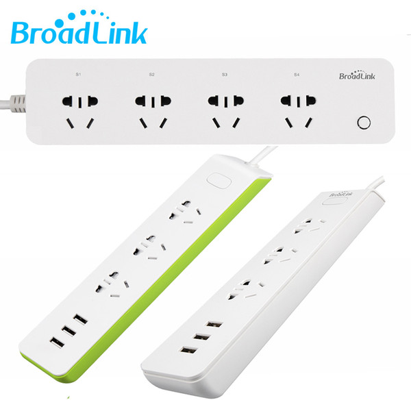 Original BroadLink MP2 Smart Wifi Power Strip WiFi Socket Remote Control 3 Outlet with 3 USB Fast Charging 2.1A for iOS&Android smarphone