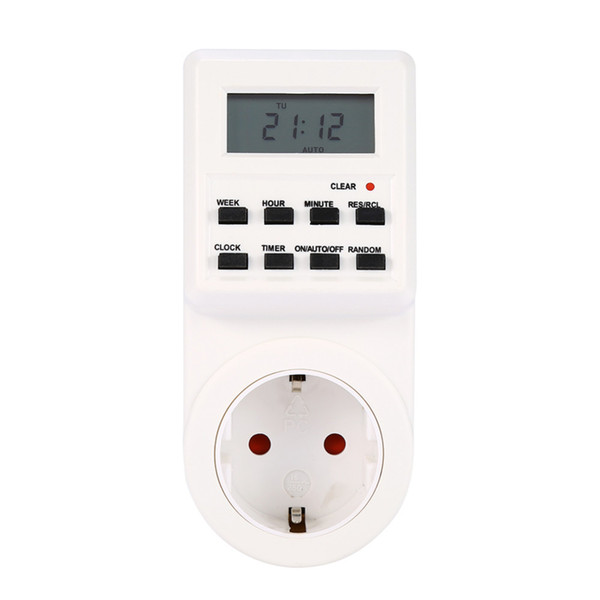 12/24 Hours 7days/week EU/US/UK/AC Plug Programmable Timer Switch Socket Digital LCD Electronic Plug-in Smart Home