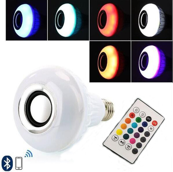 Smart Bulb E27 LED RGB Light Wireless Music LED Lamp Bluetooth Color Changing Bulb with remote Control