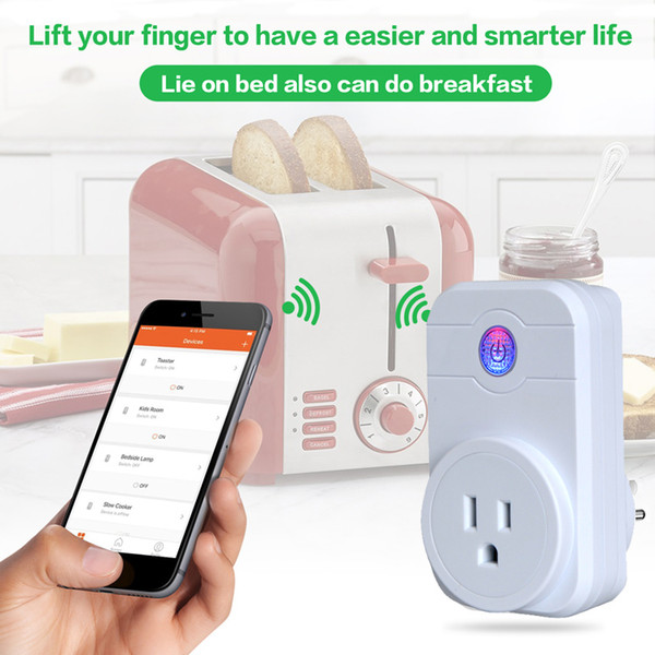 1PIECS!! Smart Wifi Power Plug Adapter Mini Smart Socket Remote Control Intelligent EU UK US Plug Smart Device With CE FCC RoHS