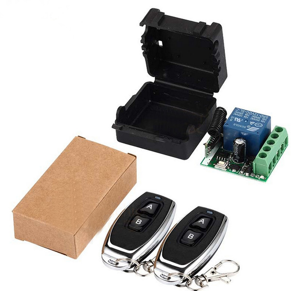 33Mhz Universal Wireless Remote Control Switch DC 12V 1CH relay Receiver 1x Module RF Transmitter 433 Mhz with 2x Remote Controls