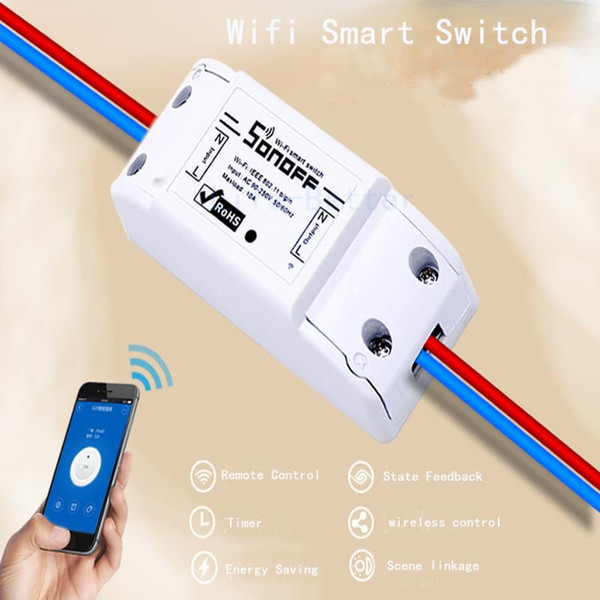 2017 New Sonoff DIY Remote Wireless Switch Universal Module Wifi Switch Timer controlled by phone App for Smart Home Automation